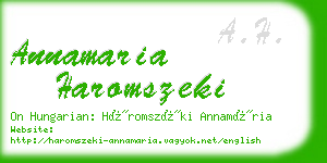 annamaria haromszeki business card